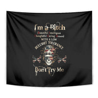 Girl Skull Tapestry I'm A Bitch Don't Try Me - Wonder Print Shop