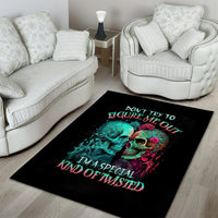 Twin Skull Area Rug Don't Try To Figure Me Out I'm A Special - Wonder Print Shop