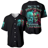 Twin Skull Baseball Jersey Don't Try To Figure Me Out I'm A Special - Wonder Print Shop