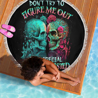 Twin Skull Beach Blanket Don't Try To Figure Me Out I'm A Special - Wonder Print Shop