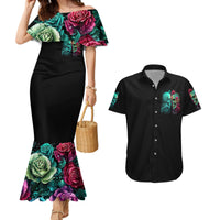 Twin Skull Couples Matching Mermaid Dress and Hawaiian Shirt Don't Try To Figure Me Out I'm A Special - Wonder Print Shop