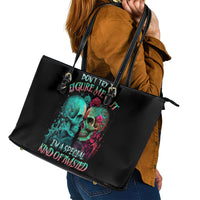Twin Skull Leather Tote Bag Don't Try To Figure Me Out I'm A Special - Wonder Print Shop