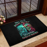 Twin Skull Rubber Doormat Don't Try To Figure Me Out I'm A Special - Wonder Print Shop