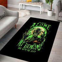 Zombie Skull Area Rug I Never Alone My Demon With Me 24/7 - Wonder Print Shop