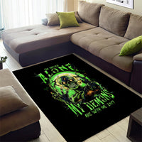 Zombie Skull Area Rug I Never Alone My Demon With Me 24/7 - Wonder Print Shop