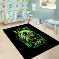 Zombie Skull Area Rug I Never Alone My Demon With Me 24/7 - Wonder Print Shop