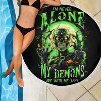 Zombie Skull Beach Blanket I Never Alone My Demon With Me 24/7 - Wonder Print Shop