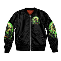 Zombie Skull Bomber Jacket I Never Alone My Demon With Me 24/7 - Wonder Print Shop