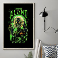 Zombie Skull Canvas Wall Art I Never Alone My Demon With Me 24/7 - Wonder Print Shop