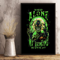 Zombie Skull Canvas Wall Art I Never Alone My Demon With Me 24/7 - Wonder Print Shop
