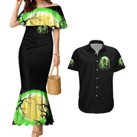 Zombie Skull Couples Matching Mermaid Dress and Hawaiian Shirt I Never Alone My Demon With Me 24/7 - Wonder Print Shop