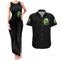 Zombie Skull Couples Matching Tank Maxi Dress and Hawaiian Shirt I Never Alone My Demon With Me 24/7 - Wonder Print Shop