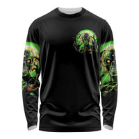 Zombie Skull Long Sleeve Shirt I Never Alone My Demon With Me 24/7 - Wonder Print Shop