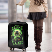 Zombie Skull Luggage Cover I Never Alone My Demon With Me 24/7 - Wonder Print Shop