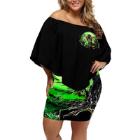 Skull Pumpkin Off Shoulder Short Dress I Have Three Side Quite Funny And Side You Never Want - Wonder Print Shop
