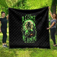 Zombie Skull Quilt I Never Alone My Demon With Me 24/7 - Wonder Print Shop
