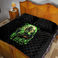 Zombie Skull Quilt Bed Set I Never Alone My Demon With Me 24/7 - Wonder Print Shop