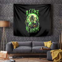 Zombie Skull Tapestry I Never Alone My Demon With Me 24/7 - Wonder Print Shop