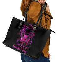 Fairy Skull Leather Tote Bag My Next Life I Want To Be Karma Fairy - Wonder Print Shop