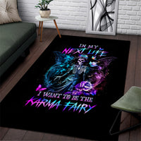 Dia De Los Muertos Skull Area Rug My Next Life I Want To Be Karma Fairy - Wonder Print Shop