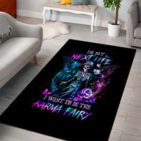 Dia De Los Muertos Skull Area Rug My Next Life I Want To Be Karma Fairy - Wonder Print Shop