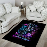 Dia De Los Muertos Skull Area Rug My Next Life I Want To Be Karma Fairy - Wonder Print Shop