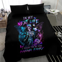 Dia De Los Muertos Skull Bedding Set My Next Life I Want To Be Karma Fairy - Wonder Print Shop