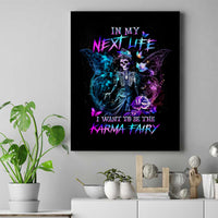 Dia De Los Muertos Skull Canvas Wall Art My Next Life I Want To Be Karma Fairy - Wonder Print Shop