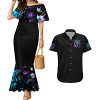 Dia De Los Muertos Skull Couples Matching Mermaid Dress and Hawaiian Shirt My Next Life I Want To Be Karma Fairy - Wonder Print Shop