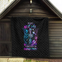 Dia De Los Muertos Skull Quilt My Next Life I Want To Be Karma Fairy - Wonder Print Shop