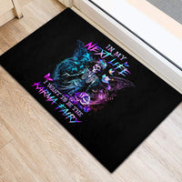 Dia De Los Muertos Skull Rubber Doormat My Next Life I Want To Be Karma Fairy - Wonder Print Shop