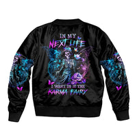 Skull Reaper Sleeve Zip Bomber Jacket I Going To Hell Just Pick You Up - Wonder Print Shop
