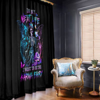 Dia De Los Muertos Skull Window Curtain My Next Life I Want To Be Karma Fairy - Wonder Print Shop