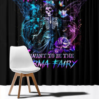 Dia De Los Muertos Skull Window Curtain My Next Life I Want To Be Karma Fairy - Wonder Print Shop