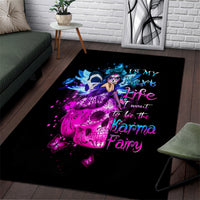 Tiny Fairy Skull Area Rug My Next Life I Want To Be Karma Fairy - Wonder Print Shop