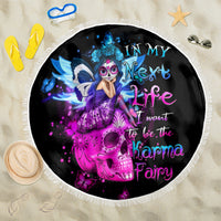 Tiny Fairy Skull Beach Blanket My Next Life I Want To Be Karma Fairy - Wonder Print Shop