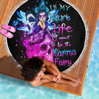Tiny Fairy Skull Beach Blanket My Next Life I Want To Be Karma Fairy - Wonder Print Shop