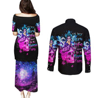 Tiny Fairy Skull Couples Matching Puletasi Dress and Long Sleeve Button Shirts My Next Life I Want To Be Karma Fairy - Wonder Print Shop