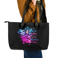 Tiny Fairy Skull Leather Tote Bag My Next Life I Want To Be Karma Fairy - Wonder Print Shop