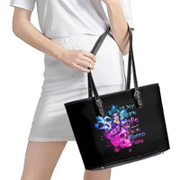 Tiny Fairy Skull Leather Tote Bag My Next Life I Want To Be Karma Fairy - Wonder Print Shop