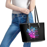 Tiny Fairy Skull Leather Tote Bag My Next Life I Want To Be Karma Fairy - Wonder Print Shop
