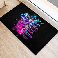 Tiny Fairy Skull Rubber Doormat My Next Life I Want To Be Karma Fairy - Wonder Print Shop