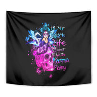 Tiny Fairy Skull Tapestry My Next Life I Want To Be Karma Fairy - Wonder Print Shop