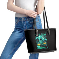 Witch Skull Leather Tote Bag Into Darkness To Lose Our Mind And Find Our Souls - Wonder Print Shop