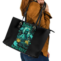 Witch Skull Leather Tote Bag Into Darkness To Lose Our Mind And Find Our Souls - Wonder Print Shop