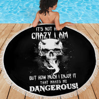 Devil Skull Beach Blanket It's Not How Crazy Iam But Enjoy It Make Me Dangerous - Wonder Print Shop