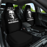 Devil Skull Car Seat Cover It's Not How Crazy Iam But Enjoy It Make Me Dangerous - Wonder Print Shop