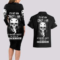 Devil Skull Couples Matching Long Sleeve Bodycon Dress and Hawaiian Shirt It's Not How Crazy Iam But Enjoy It Make Me Dangerous - Wonder Print Shop