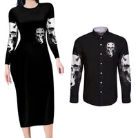 Devil Skull Couples Matching Long Sleeve Bodycon Dress and Long Sleeve Button Shirts It's Not How Crazy Iam But Enjoy It Make Me Dangerous - Wonder Print Shop