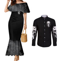 Devil Skull Couples Matching Mermaid Dress and Long Sleeve Button Shirts It's Not How Crazy Iam But Enjoy It Make Me Dangerous DT01